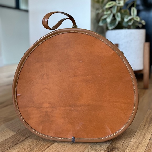 hot vintage samsonite 1950's faux leather hat train hard case